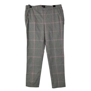 Flirtatious Black & Pink Houndstooth Straight Leg Dress Pants L